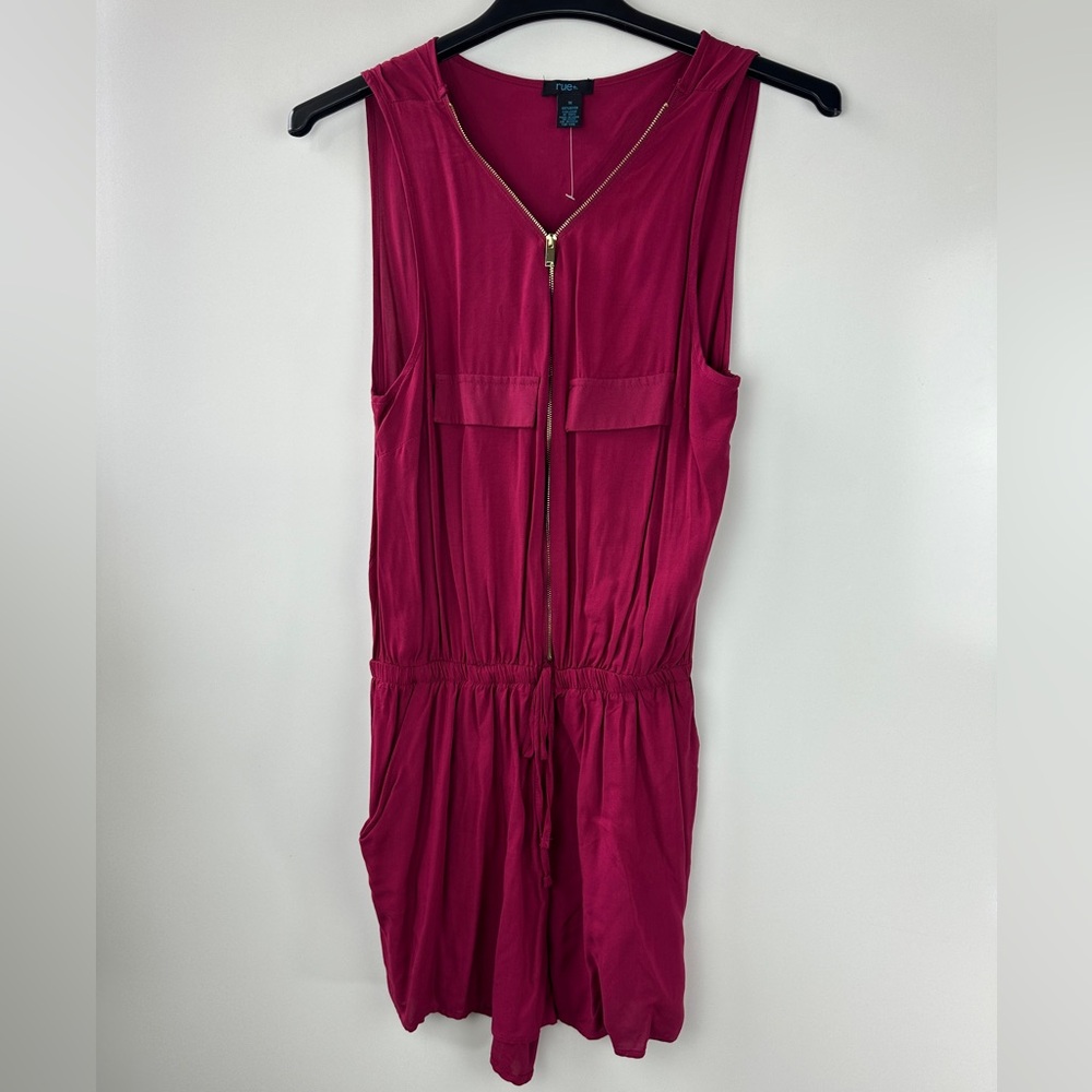 ✨2/$20 Rue21 Challis Zipped Romper Plus Size 1X Rue 21 Lightweight Pockets Zip - Picture 2 of 6